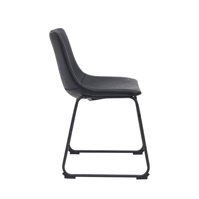 Eetkamerstoel Risto - Zwart - Kunstleder-Eetkamerstoelen-LABEL51