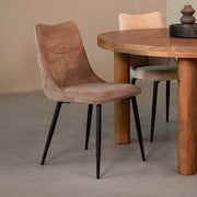 Eetkamerstoel Riv Clay Cato Zwart Metalen Frame 47x59x88 cm-Eetkamerstoelen-LABEL51