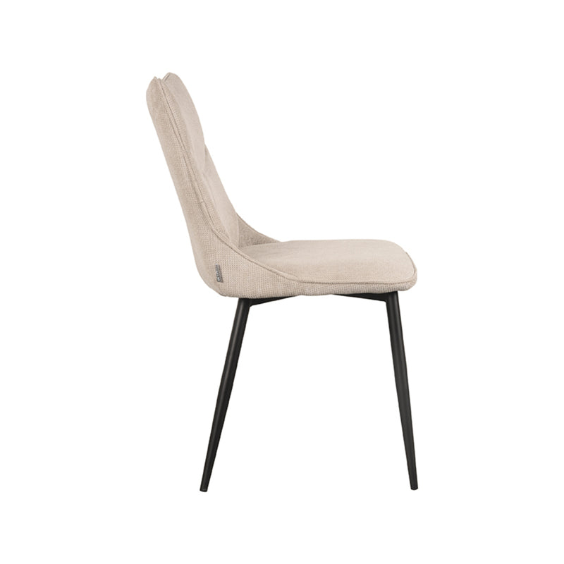 Eetkamerstoel Riv Naturel Cato Zwart Metalen Frame 47x59x88 cm-Eetkamerstoelen-LABEL51