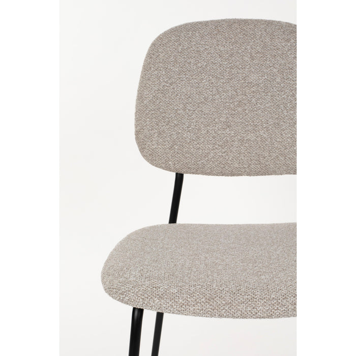 Eetkamerstoel Roos Light Polyester Beige 51x47 cm-Eetkamerstoelen-Creating Home