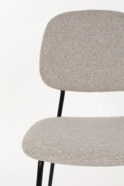 Eetkamerstoel Roos Light Polyester Beige 51x47 cm-Eetkamerstoelen-Creating Home