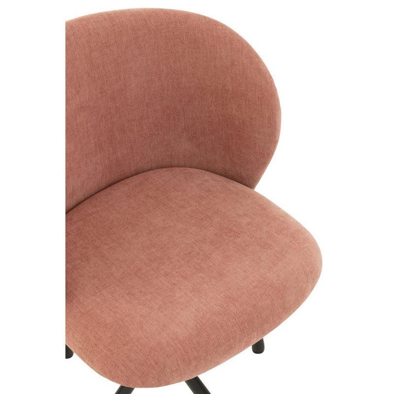Eetkamerstoel Roze Stof 48 cm 48x56x48 cm-Eetkamerstoelen-J-Line