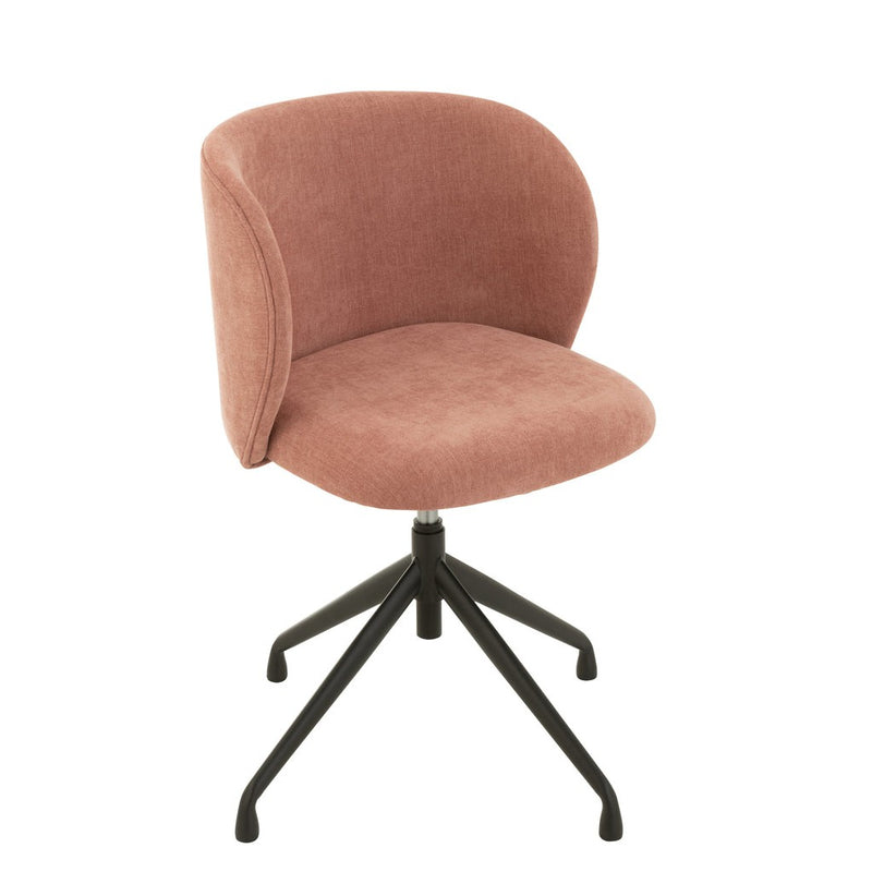 Eetkamerstoel Roze Stof 48 cm 48x56x48 cm-Eetkamerstoelen-J-Line