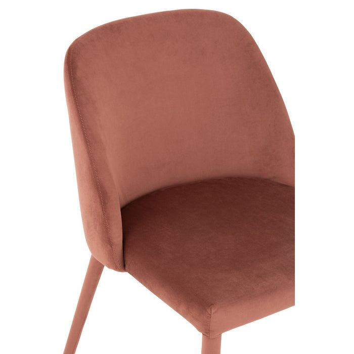 Eetkamerstoel Roze Stof Antiek 51 cm-Eetkamerstoelen-J-Line