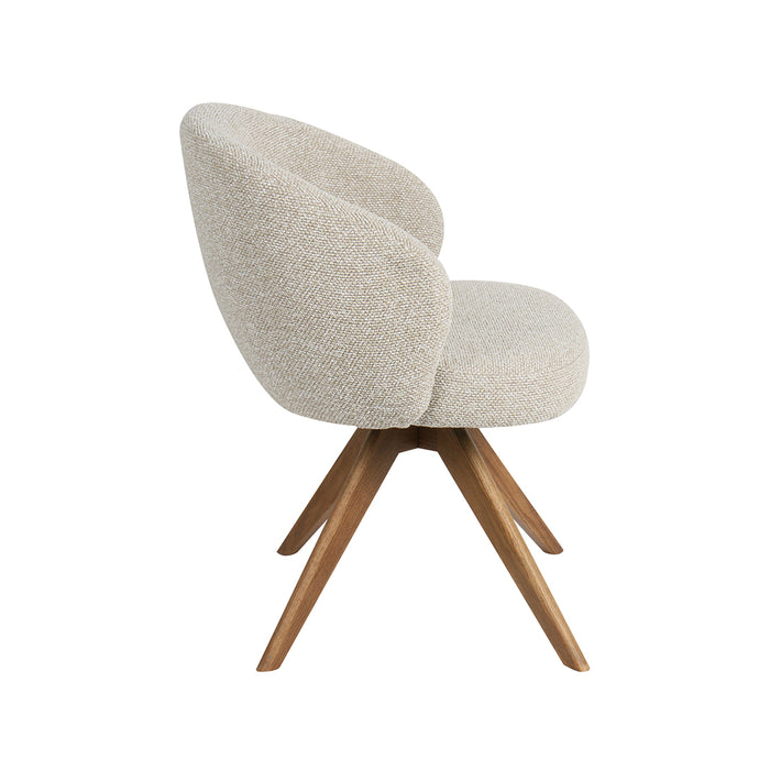 Eetkamerstoel Sabi - Naturel - Royal Boucle - Naturel Houten-Eetkamerstoelen-LABEL51