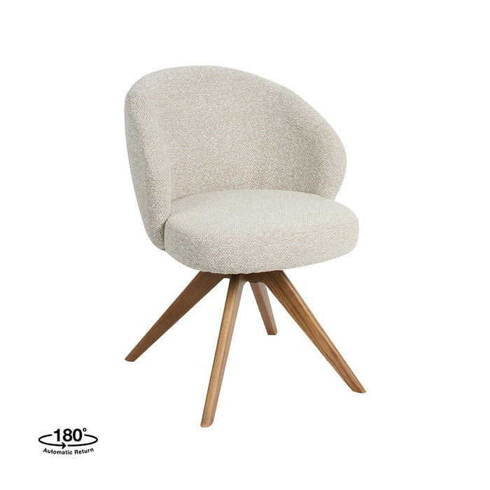 Eetkamerstoel Sabi - Naturel - Royal Boucle - Naturel Houten-Eetkamerstoelen-LABEL51