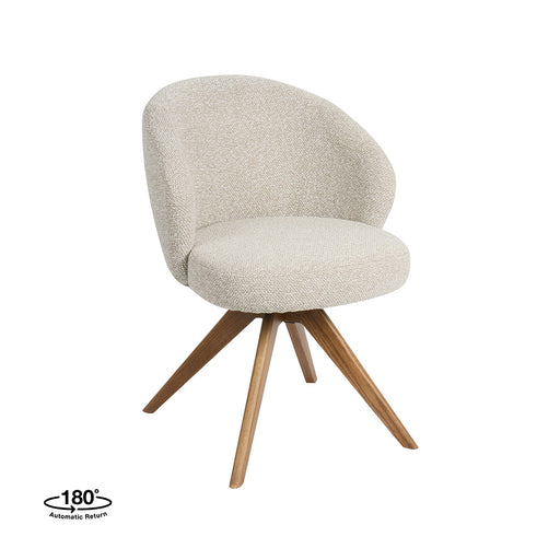 Eetkamerstoel Sabi - Naturel - Royal Boucle - Naturel Houten-Eetkamerstoelen-LABEL51
