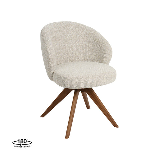 Eetkamerstoel Sabi - Naturel - Royal Boucle - Walnoot Houten-Eetkamerstoelen-LABEL51