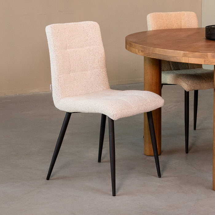 Eetkamerstoel Sam - Champagne - Boucle-Eetkamerstoelen-LABEL51