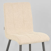 Eetkamerstoel Sam Zand Boucle Zwart Metalen Frame 44x57x86 cm-Eetkamerstoelen-LABEL51