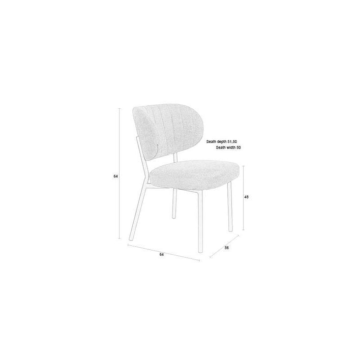 Eetkamerstoel Sanne Bruinie Polyester Bruin 64x56 cm-Eetkamerstoelen-Creating Home