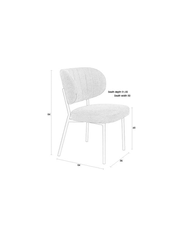 Eetkamerstoel Sanne Bruinie Polyester Bruin 64x56 cm-Eetkamerstoelen-Creating Home