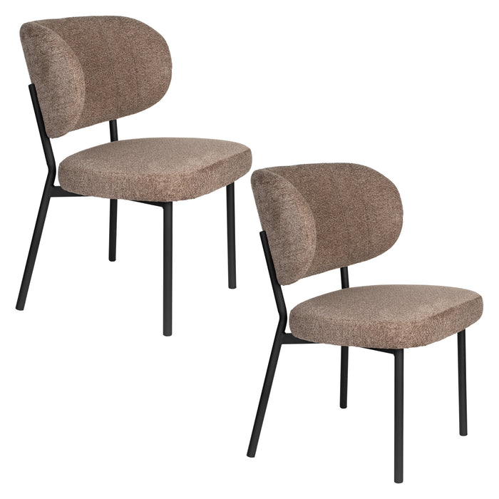 Eetkamerstoel Sanne Bruinie Polyester Bruin 64x56 cm-Eetkamerstoelen-Creating Home