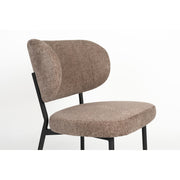 Eetkamerstoel Sanne Bruinie Polyester Bruin 64x56 cm-Eetkamerstoelen-Creating Home