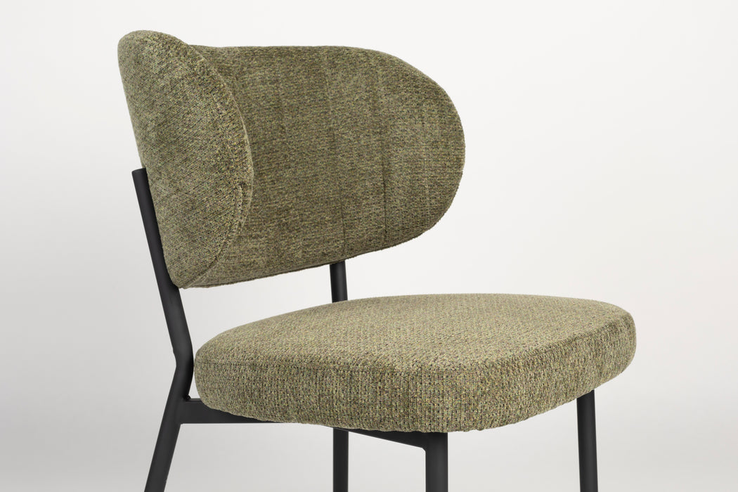 Eetkamerstoel Sanne Polyester Groen 64x56 cm-Eetkamerstoelen-Creating Home
