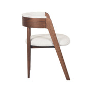 Eetkamerstoel Sasha Ecru Boucle Walnoot Houten Frame 54x82x75 cm-Eetkamerstoelen-LABEL51