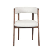 Eetkamerstoel Sasha Ecru Boucle Walnoot Houten Frame 54x82x75 cm-Eetkamerstoelen-LABEL51