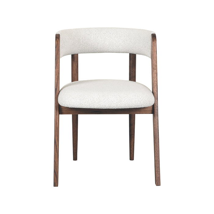 Eetkamerstoel Sasha - Ecru - Boucle - Walnoot Houten Frame-Eetkamerstoelen-LABEL51