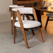 Eetkamerstoel Sasha - Ecru - Boucle - Walnoot Houten Frame-Eetkamerstoelen-LABEL51
