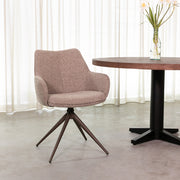 Eetkamerstoel Sawa Bouclé Mushroom 58x83x60 cm-Eetkamerstoelen-LABEL51