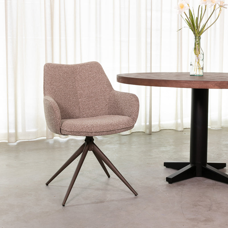 Eetkamerstoel Sawa Bouclé Mushroom 58x83x60 cm-Eetkamerstoelen-LABEL51