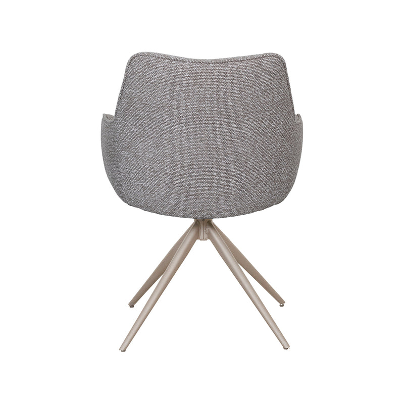 Eetkamerstoel Sawa Bouclé Mushroom Draaibaar Taupe Onderstel-Eetkamerstoelen-LABEL51