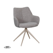 Eetkamerstoel Sawa Bouclé Mushroom Draaibaar Taupe Onderstel-Eetkamerstoelen-LABEL51