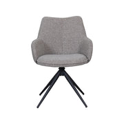 Eetkamerstoel Sawa Bouclé Mushroom Draaibaar Zwart Onderstel-Eetkamerstoelen-LABEL51