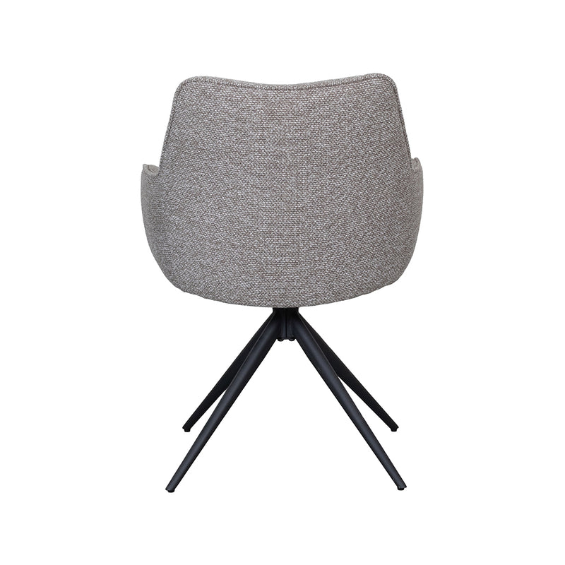Eetkamerstoel Sawa Bouclé Mushroom Draaibaar Zwart Onderstel-Eetkamerstoelen-LABEL51