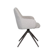 Eetkamerstoel Sawa Bouclé Naturel Draaibaar Bronze Onderstel-Eetkamerstoelen-LABEL51