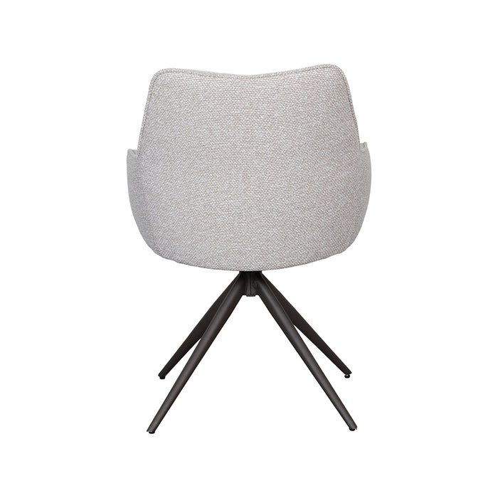 Eetkamerstoel Sawa Bouclé Naturel Draaibaar Bronze Onderstel-Eetkamerstoelen-LABEL51