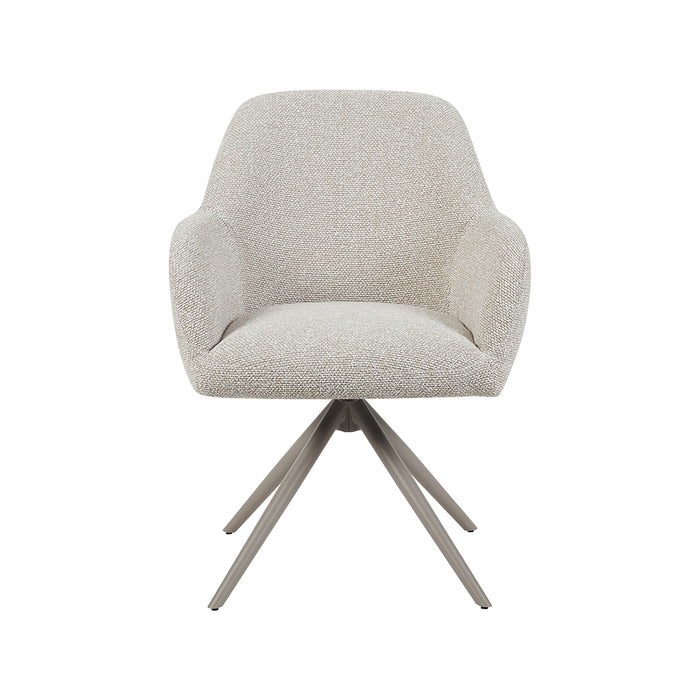 Eetkamerstoel Sayuri - Naturel - Royal Boucle - Taupe Metalen-Eetkamerstoelen-LABEL51