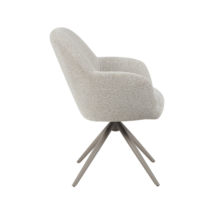 Eetkamerstoel Sayuri - Naturel - Royal Boucle - Taupe Metalen-Eetkamerstoelen-LABEL51