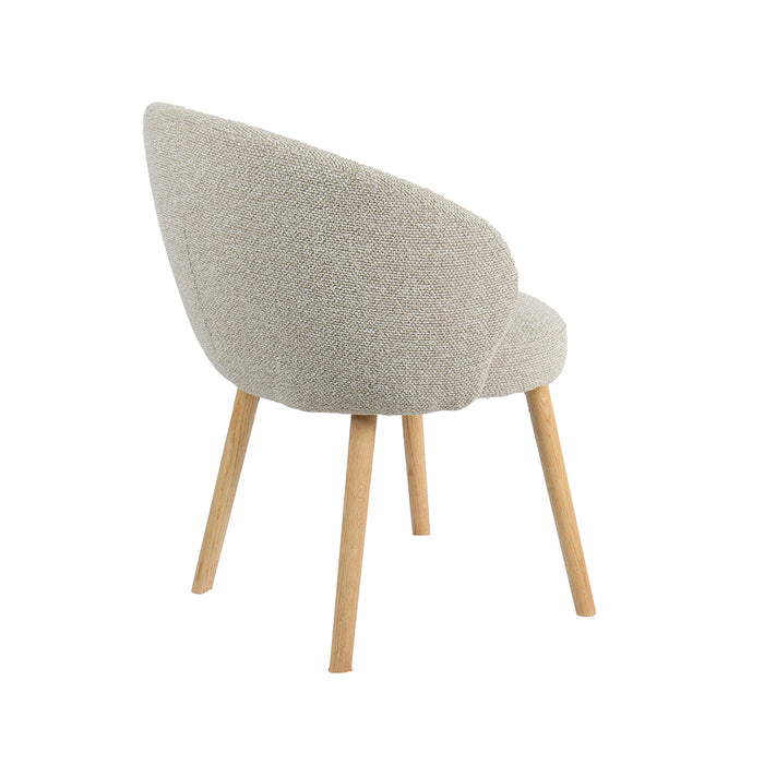 Eetkamerstoel Shiro - Naturel - Royal Boucle - Naturel Houten-Eetkamerstoelen-LABEL51