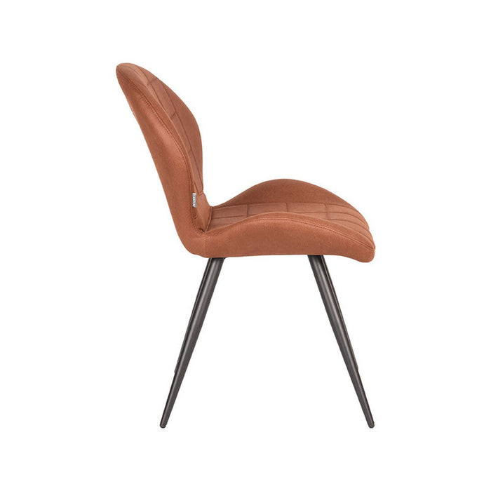 Eetkamerstoel Sil 51x64x87 cm Cognac microvezel-Eetkamerstoelen-LABEL51