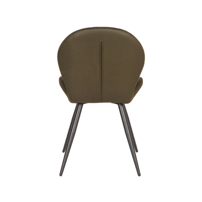 Eetkamerstoel Sil - Army green - Microfiber-Eetkamerstoelen-LABEL51