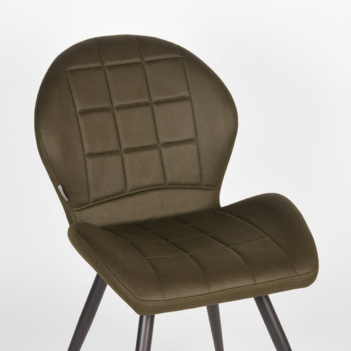 Eetkamerstoel Sil - Army green - Microfiber-Eetkamerstoelen-LABEL51