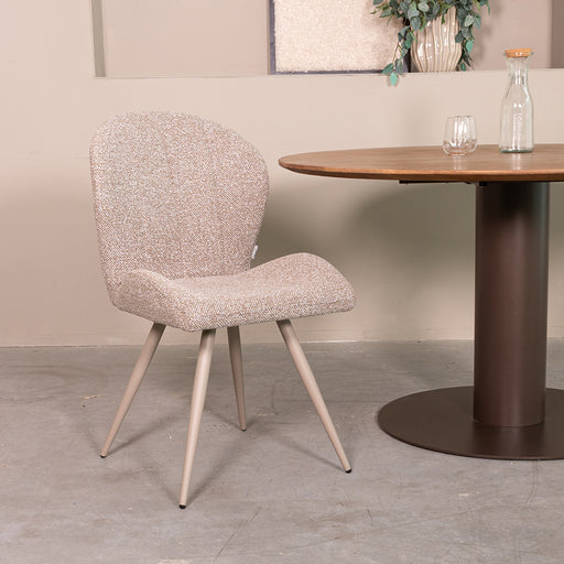 Eetkamerstoel Sil Bouclé Mushroom 62x51x88 cm-Eetkamerstoelen-LABEL51