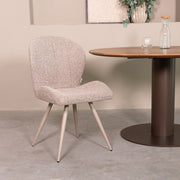 Eetkamerstoel Sil Bouclé Mushroom 62x51x88 cm-Eetkamerstoelen-LABEL51