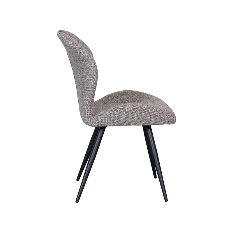 Eetkamerstoel Silly Bouclé Mushroom met zwarte poten 51x62x88 cm-Eetkamerstoelen-LABEL51