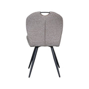 Eetkamerstoel Silly Bouclé Mushroom met zwarte poten 51x62x88 cm-Eetkamerstoelen-LABEL51