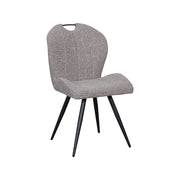 Eetkamerstoel Silly Bouclé Mushroom met zwarte poten 51x62x88 cm-Eetkamerstoelen-LABEL51