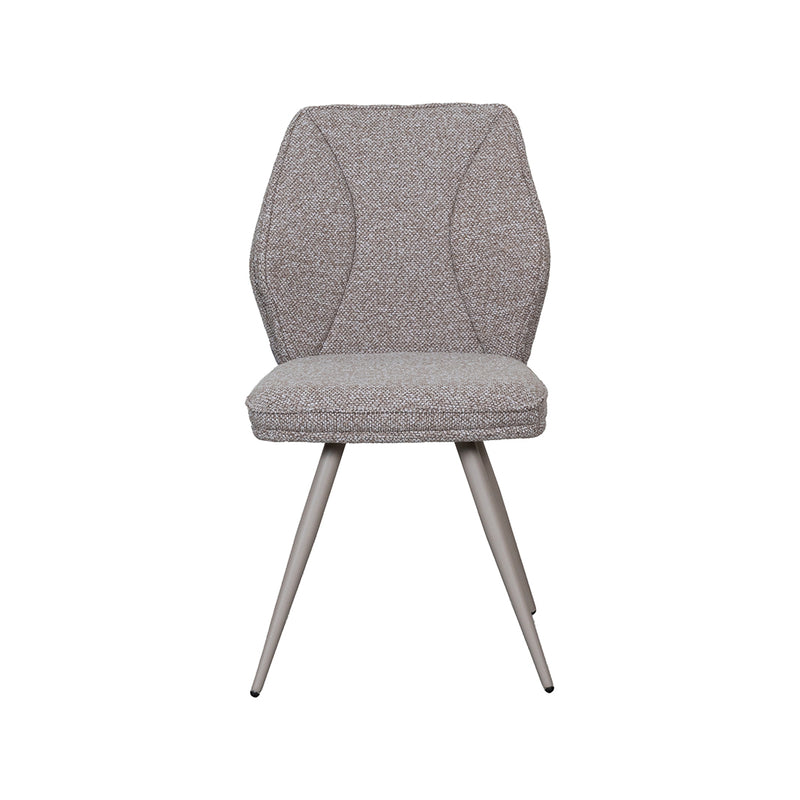 Eetkamerstoel Silvain Bouclé Mushroom met taupe poten 64x51x89 cm-Eetkamerstoelen-LABEL51