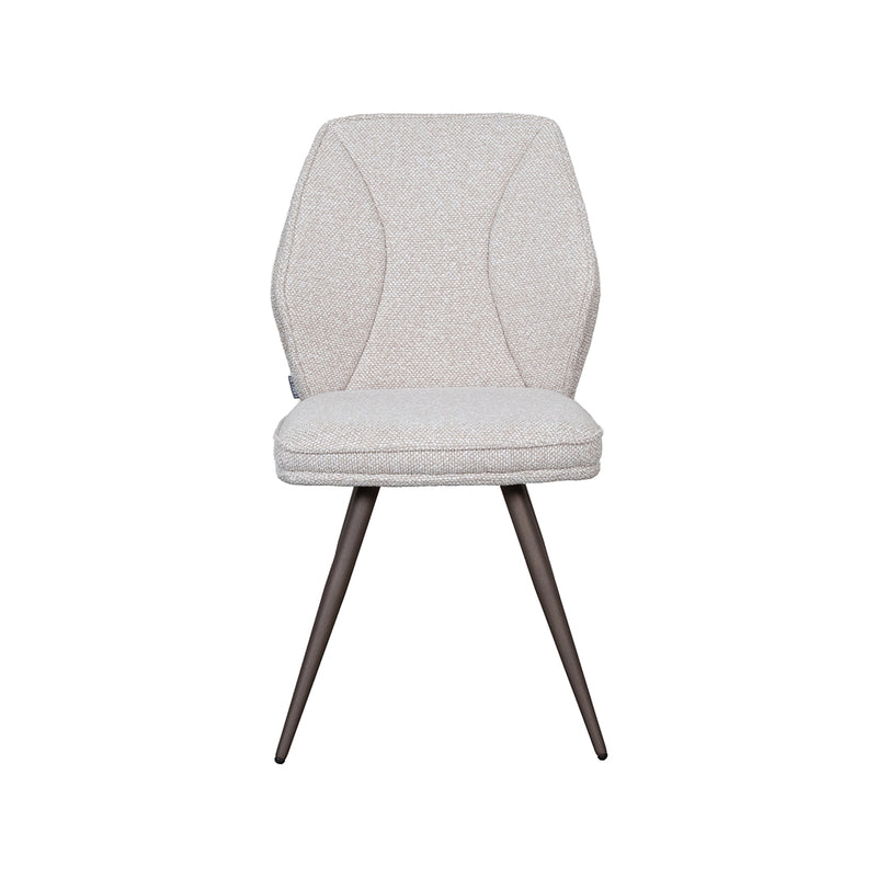 Eetkamerstoel Silvain Bouclé Naturel met bronze poten 51x64x89 cm-Eetkamerstoelen-LABEL51