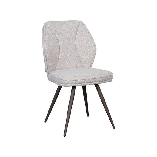 Eetkamerstoel Silvain Bouclé Naturel met bronze poten 51x64x89 cm-Eetkamerstoelen-LABEL51