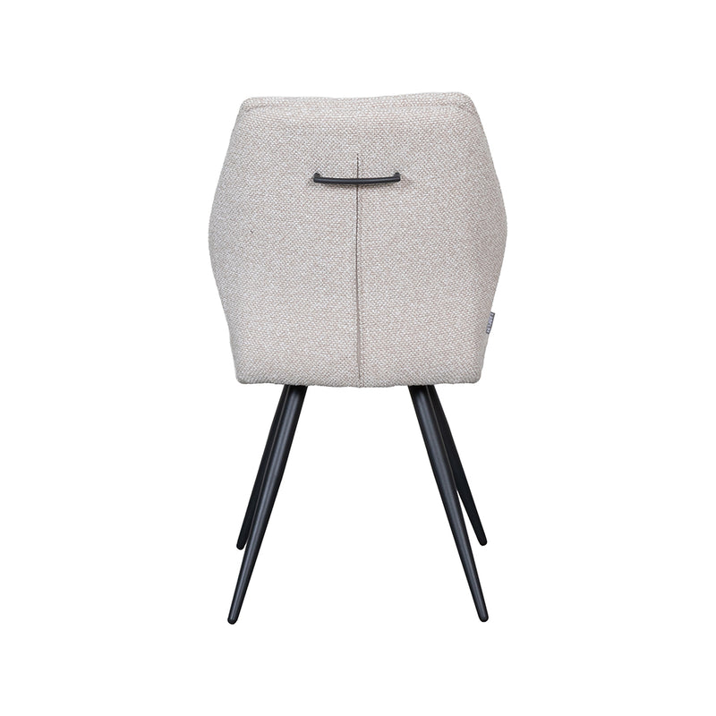 Eetkamerstoel Silvain Bouclé Naturel met zwarte poten 51x64x89 cm-Eetkamerstoelen-LABEL51