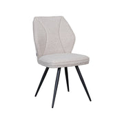Eetkamerstoel Silvain Bouclé Naturel met zwarte poten 51x64x89 cm-Eetkamerstoelen-LABEL51