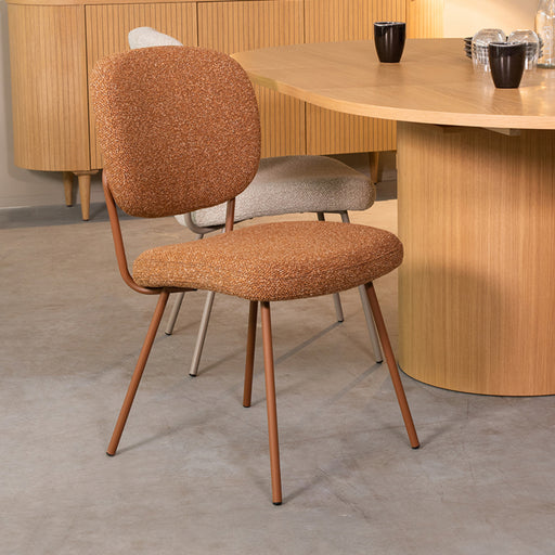 Eetkamerstoel Singapore Coral Royal Boucle Coral 49x63x90 cm-Eetkamerstoelen-LABEL51