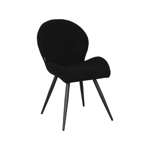 Eetkamerstoel Sky Zwart Teddy Zwart Metalen Frame 51x64x87 cm-Eetkamerstoelen-LABEL51