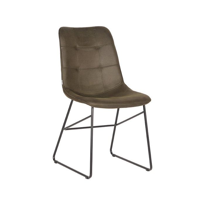 Eetkamerstoel Slim - Army green - Microfiber-Eetkamerstoelen-LABEL51